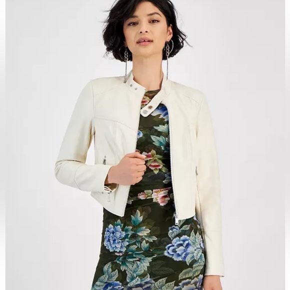 GUESS
Women's Anita Faux-Leather Zip-Cuff Jacket - Picture 1 of 6